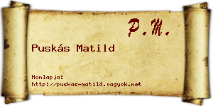 Puskás Matild névjegykártya