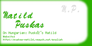 matild puskas business card